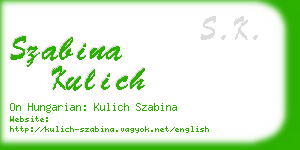 szabina kulich business card